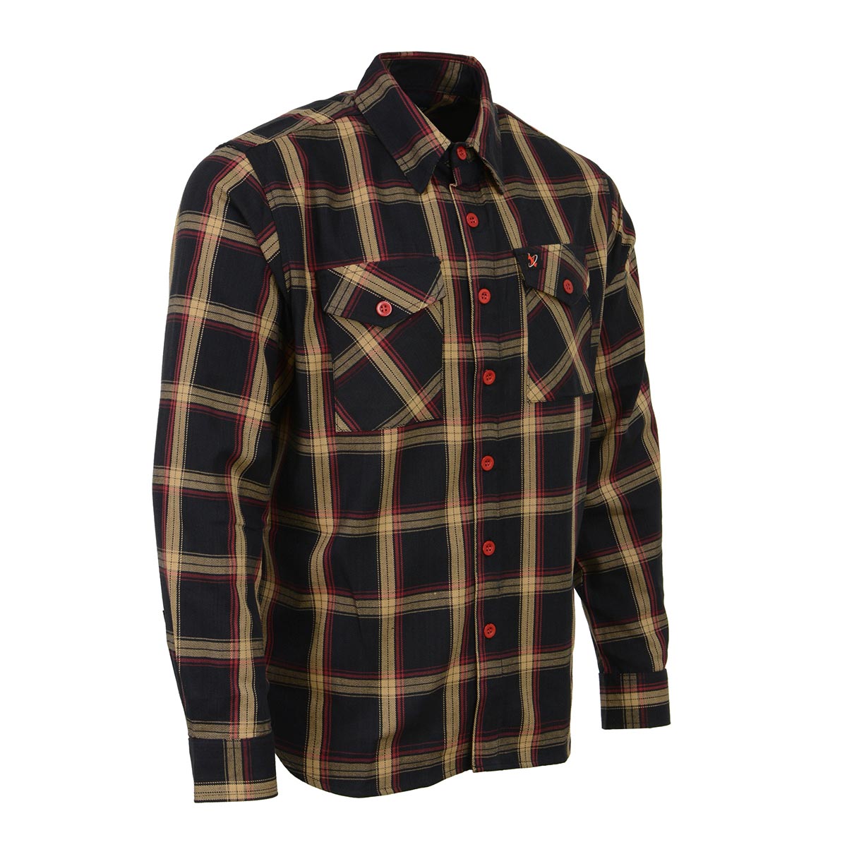 Milwaukee Leather MNG11669 Men’s Black and Yellow with Red Long Sleeve Cotton Flannel Shirt