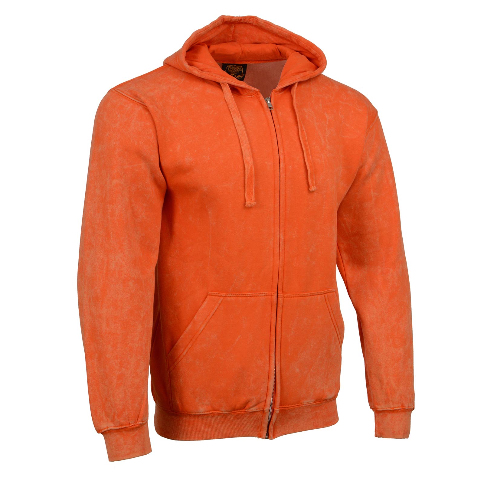 Milwaukee Leather MNG11687 Men’s Orange High-Visibility Zipper Front Premium Cotton Hoodie