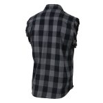 Milwaukee Leather MNG11689 Men’s Classic Black and Grey Button-Down Flannel Cut Off Frayed Sleeveless Casual Shirt - Image 8