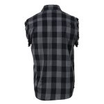 Milwaukee Leather MNG11689 Men’s Classic Black and Grey Button-Down Flannel Cut Off Frayed Sleeveless Casual Shirt - Image 11