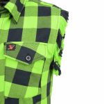 Milwaukee Leather MNG11691 Men’s Classic Black and Green Button-Down Flannel Cut Off Frayed Sleeveless Casual Shirt - Image 4