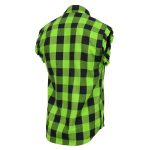 Milwaukee Leather MNG11691 Men’s Classic Black and Green Button-Down Flannel Cut Off Frayed Sleeveless Casual Shirt - Image 5