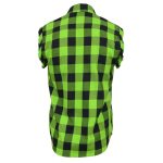 Milwaukee Leather MNG11691 Men’s Classic Black and Green Button-Down Flannel Cut Off Frayed Sleeveless Casual Shirt - Image 9