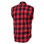 Milwaukee Leather MNG11692 Men’s Classic Black and Red Button-Down Flannel Cut Off Frayed Sleeveless Casual Shirt - Image 9