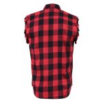 Milwaukee Leather MNG11692 Men’s Classic Black and Red Button-Down Flannel Cut Off Frayed Sleeveless Casual Shirt - Image 8