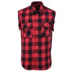 Milwaukee Leather MNG11692 Men’s Classic Black and Red Button-Down Flannel Cut Off Frayed Sleeveless Casual Shirt - Image 10