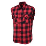 Milwaukee Leather MNG11692 Men’s Classic Black and Red Button-Down Flannel Cut Off Frayed Sleeveless Casual Shirt - Image 11
