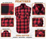 Milwaukee Leather MNG11692 Men’s Classic Black and Red Button-Down Flannel Cut Off Frayed Sleeveless Casual Shirt - Image 2