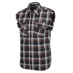 Milwaukee Leather MNG11693 Men’s Classic Black and Brown Button-Down Flannel Cut Off Frayed Sleeveless Casual Shirt - Image 7