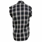 Milwaukee Leather MNG11694 Men’s Classic Black and White Button-Down Flannel Cut Off Frayed Sleeveless Casual Shirt - Image 8