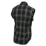 Milwaukee Leather MNG11695 Men’s Classic Black and Dark Grey Button-Down Flannel Cut Off Frayed Sleeveless Casual Shirt - Image 6