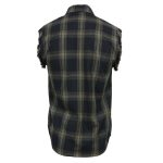 Milwaukee Leather MNG11695 Men’s Classic Black and Dark Grey Button-Down Flannel Cut Off Frayed Sleeveless Casual Shirt - Image 9