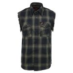 Milwaukee Leather MNG11695 Men’s Classic Black and Dark Grey Button-Down Flannel Cut Off Frayed Sleeveless Casual Shirt - Image 8