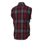 Milwaukee Leather MNG11696 Men’s Classic Black and Grey with Red Button-Down Flannel Cut Off Frayed Sleeveless Casual Shirt - Image 12