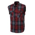 Milwaukee Leather MNG11696 Men’s Classic Black and Grey with Red Button-Down Flannel Cut Off Frayed Sleeveless Casual Shirt - Image 10