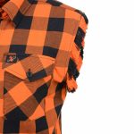 Milwaukee Leather MNG11698 Men’s Classic Black and Orange Button-Down Flannel Cut Off Frayed Sleeveless Casual Shirt - Image 4