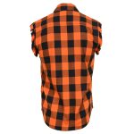 Milwaukee Leather MNG11698 Men’s Classic Black and Orange Button-Down Flannel Cut Off Frayed Sleeveless Casual Shirt - Image 9