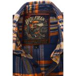 Milwaukee Leather MNG11700 | Men’s ‘The Wolfman’ Blue/Orange Long Sleeve 10.5-Oz Heavy-Duty Cotton Flannel Shirt - Image 10