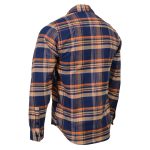 Milwaukee Leather MNG11700 | Men’s ‘The Wolfman’ Blue/Orange Long Sleeve 10.5-Oz Heavy-Duty Cotton Flannel Shirt - Image 4