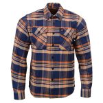 Milwaukee Leather MNG11700 | Men’s ‘The Wolfman’ Blue/Orange Long Sleeve 10.5-Oz Heavy-Duty Cotton Flannel Shirt - Image 7