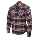 Milwaukee Leather MNG11700 | Men’s ‘The Wolfman’ Blue/Orange Long Sleeve 10.5-Oz Heavy-Duty Cotton Flannel Shirt - Image 6