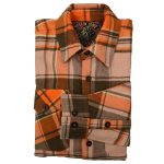 Milwaukee Leather  Men’s ‘Wild One’ Brown/Orange Long Sleeve 10.5-Oz Heavy Duty-Cotton Flannel Shirt MNG11701 - Image 9