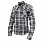 Milwaukee Leather MNG21600 Women’s Casual Black and White Long Sleeve Cotton Flannel Shirt - Image 4
