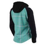 Milwaukee Leather MNG21601 Women’s Casual Black and Teal Long Sleeve Cotton Flannel Shirt with Hoodie - Image 7