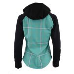 Milwaukee Leather MNG21601 Women’s Casual Black and Teal Long Sleeve Cotton Flannel Shirt with Hoodie - Image 6