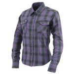 Milwaukee Leather MNG21603 Women’s Casual Black with Purple Long Sleeve Casual Cotton Flannel Shirt - Image 16