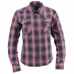 Milwaukee Leather MNG21604 Women’s Casual Black with Pink Long Sleeve Casual Cotton Flannel Shirt - Image 13