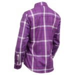 Milwaukee Leather MNG21605 Women’s Casual Purple and White Long Sleeve Cotton Casual Flannel Shirt - Image 10
