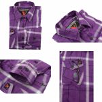 Milwaukee Leather MNG21605 Women’s Casual Purple and White Long Sleeve Cotton Casual Flannel Shirt - Image 13