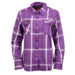 Milwaukee Leather MNG21605 Women’s Casual Purple and White Long Sleeve Cotton Casual Flannel Shirt - Image 12