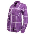 Milwaukee Leather MNG21605 Women’s Casual Purple and White Long Sleeve Cotton Casual Flannel Shirt - Image 11