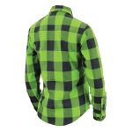 Milwaukee Leather MNG21606 Women’s Lime Green and Black Long Sleeve Cotton Casual Flannel Shirt - Image 6