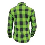 Milwaukee Leather MNG21606 Women’s Lime Green and Black Long Sleeve Cotton Casual Flannel Shirt - Image 2