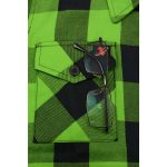 Milwaukee Leather MNG21606 Women’s Lime Green and Black Long Sleeve Cotton Casual Flannel Shirt - Image 13