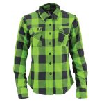 Milwaukee Leather MNG21606 Women’s Lime Green and Black Long Sleeve Cotton Casual Flannel Shirt - Image 5