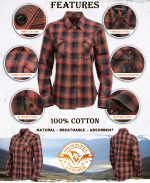 Milwaukee Leather MNG21607 Women’s Casual Red and Black Long Sleeve Cotton Casual Flannel Shirt - Image 2