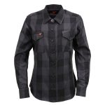 Milwaukee Leather MNG21608 Women’s Casual Dark Gray and Black Long Sleeve Cotton Casual Flannel Shirt - Image 11