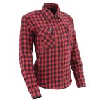 Milwaukee Leather MNG21609 Women’s Casual Red and Black Long Sleeve Cotton Casual Flannel Shirt