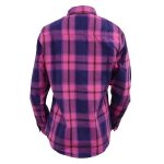 Milwaukee Leather MNG21610 Women’s Pink, Blue and Maroon Long Sleeve Cotton Flannel Shirt - Image 2