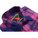 Milwaukee Leather MNG21610 Women’s Pink, Blue and Maroon Long Sleeve Cotton Flannel Shirt - Image 8