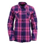 Milwaukee Leather MNG21610 Women’s Pink, Blue and Maroon Long Sleeve Cotton Flannel Shirt - Image 6