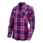 Milwaukee Leather MNG21610 Women’s Pink, Blue and Maroon Long Sleeve Cotton Flannel Shirt - Image 4