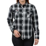 Milwaukee Leather MNG21611 Women’s Black and White Long Sleeve Cotton Flannel Shirt - Image 13