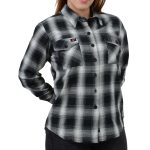 Milwaukee Leather MNG21611 Women’s Black and White Long Sleeve Cotton Flannel Shirt - Image 10