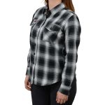 Milwaukee Leather MNG21611 Women’s Black and White Long Sleeve Cotton Flannel Shirt - Image 12