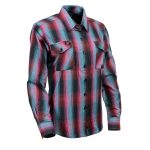 Milwaukee Leather MNG21612 Women’s Black and Pink with Blue Long Sleeve Cotton Flannel Shirt - Image 12